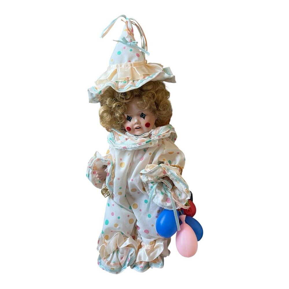 Marie Osmond Knickerbocker 1992 Porcelain Doll Courtnie Clown Baby Box COA 9"